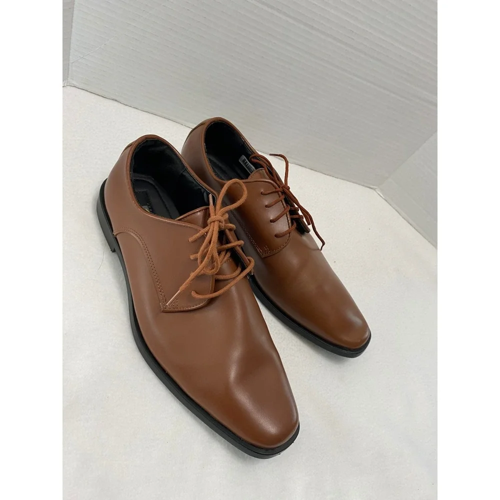 Joseph Abboud Derby Shoes Mens 9M Brown Excellent Plain Toe Lace Up
